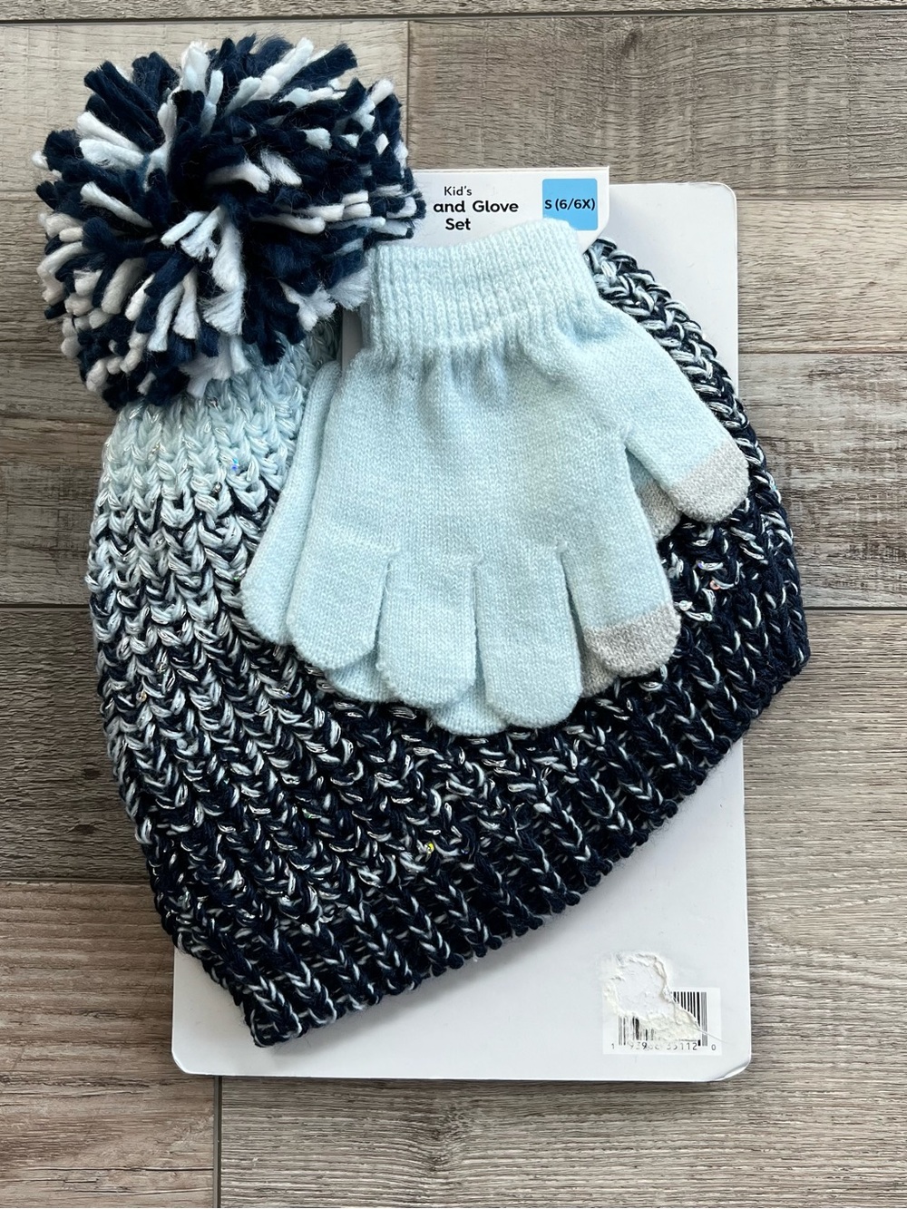 NWT Member's Mark Kids Warm & Cozy Knit Hat and Glove Set Size Small 6/6X